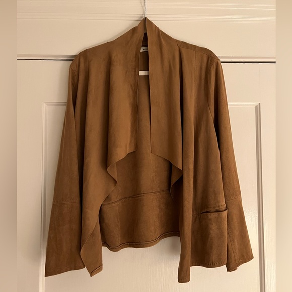 Max Studio Faux Suede Draped Jacket - Picture 4 of 5